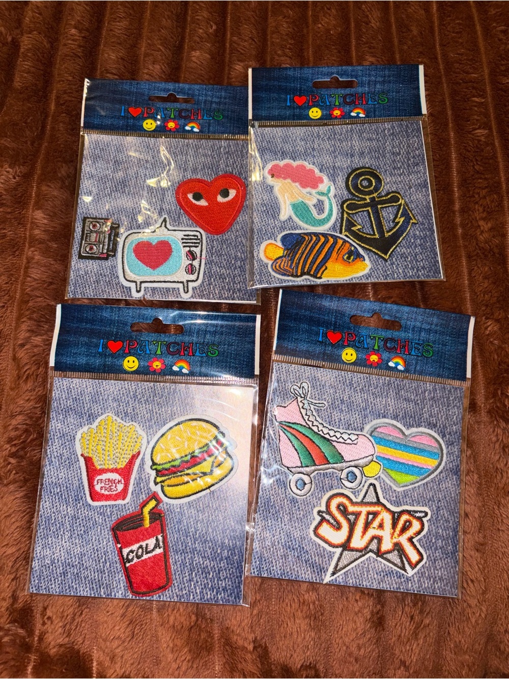 I Love Patches Assorted Embroidered Iron-On Patches - Colorful Mix